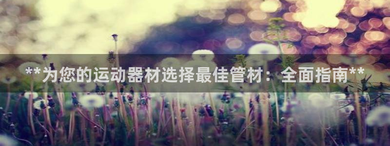 意昂3集团E.ON：**为您的运动器材选择最佳管材：