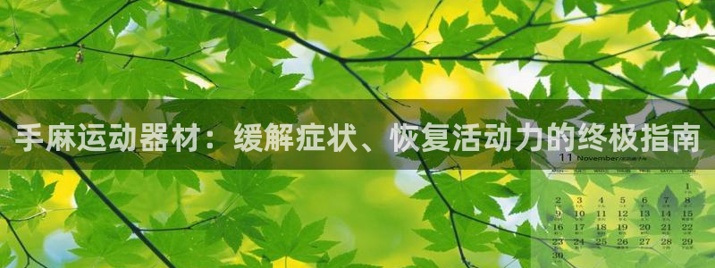意昂体育3娱乐：手麻运动器材：缓解症状、恢复活动力的