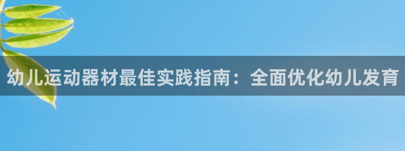 意昂体育3：幼儿运动器材最佳实践指南：全面优化幼儿发